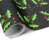 Holly Christmas Wrapping Paper Geschenkpapier (Rolleneckpunkt)