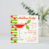 Holly Cocktail Einladung zur Feierlichkeit (Stehend Vorderseite)