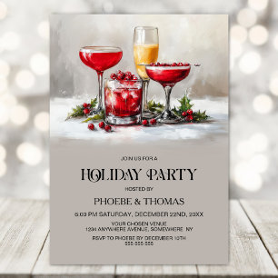 Holly Cocktails Weihnachtsfeier Einladung
