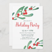 Holly Company Feiertag Einladung (Vorne/Hinten)