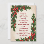 Holly Corners Weihnachtsfeier Party Einladung (Vorderseite)