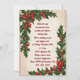Holly Corners Weihnachtsfeier Party Einladung
