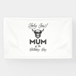 Holly Cow Mum des Geburtstags Boy Highland Cow 1. Banner