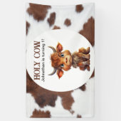 Holly Cow verstecken braunes weißes Banner (Vertikal)