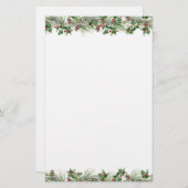 Holly & Cranberries Stationery Briefpapier (Vorne/Hinten)
