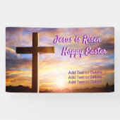 Holly Cross Sky Jesus ist Risen glücklichen Ostert Banner (Horizontal)