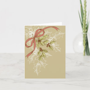 Holly-Day Sketch Holly Berries und Blätter Feiertagskarte