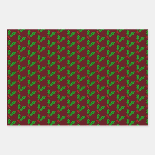 Holly-Day-Triple-Pack Geschenkpapier Set (Vorderseite)