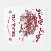 Holly Days Vintage Christmas Fleecedecke (Vorderseite (Horizontal))