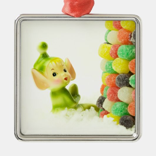 Holly die Pixie-Elfe Silbernes Ornament (Vorne)