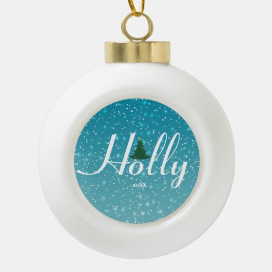 Holly Dolly Weihnachtsschmuck - Custom Keramik Kugel-Ornament (Vorderseite)