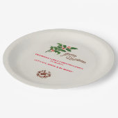 Holly Elegant Festliches Weihnachtsfest Party Pappteller (Schrägansicht)