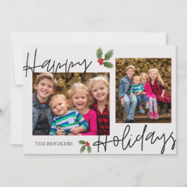Holly Family Happy Holidays Card Feiertagskarte