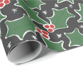 Holly Festive Weihnachtspapier Geschenkpapier (Rolleneckpunkt)