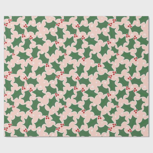 Holly Festive Weihnachtspapier Geschenkpapier (Flach)