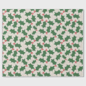 Holly Festive Weihnachtspapier Geschenkpapier (Flach)