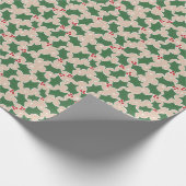 Holly Festive Weihnachtspapier Geschenkpapier (Ecke)