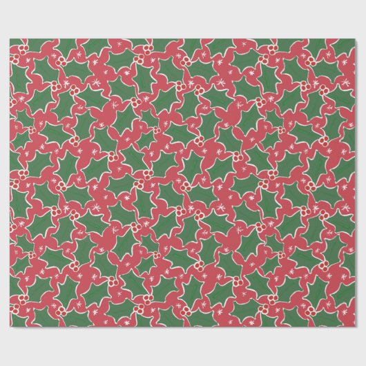Holly Festive Weihnachtspapier Geschenkpapier (Flach)