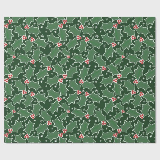 Holly Festive Weihnachtspapier Geschenkpapier (Flach)