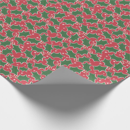 Holly Festive Weihnachtspapier Geschenkpapier (Ecke)