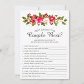 Holly Floral, der das Ehepaar Bestes Bridal-Spiel  Einladung (Vorderseite)