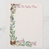 Holly Forest Christmas 8,5" x 11" Stationery Briefbogen (Vorne/Hinten)
