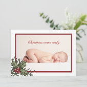 Holly Foto Birth Ankündigung (Stehend Vorderseite)