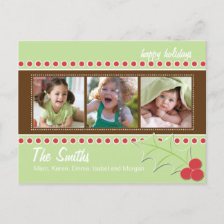 Holly Foto Postcard Feiertagspostkarte