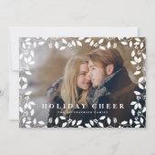 Holly Frame | FOTO Feiertagskarte (Vorderseite)