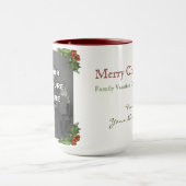 Holly Frame Vertikal Holiday Foto Tasse (Zentrum)