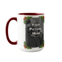 Holly Frame Vertikal Holiday Foto Tasse