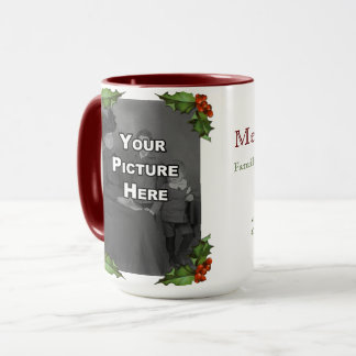 Holly Frame Vertikal Holiday Foto Tasse
