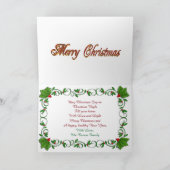 Holly Frame Weihnachtsfotokarte Feiertagskarte (Innenseite)