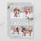 Holly Frohe Weihnachtsfotokarte Feiertagskarte (Vorne/Hinten)