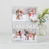Holly Frohe Weihnachtsfotokarte Feiertagskarte (Stehend Vorderseite)