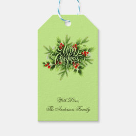 Holly Frohe Weihnachtsgeschenk-Tag Geschenkanhänger