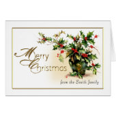 Holly Frohe Weihnachtskarte (Vorderseite (Horizontal))