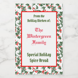 Holly From the Holiday Kitchen Family Baking Lebensmitteletikett