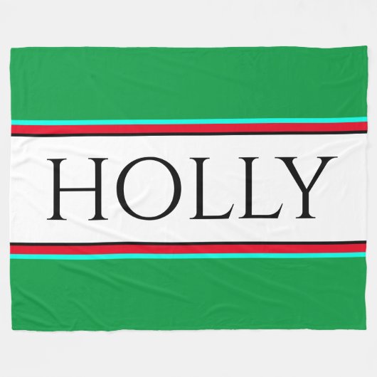 HOLLY Fun Festivals Bright Green Red Streifen Fleecedecke (Vorderseite (Horizontal))