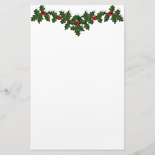 Holly Garland Stationery Briefpapier (Vorderseite)