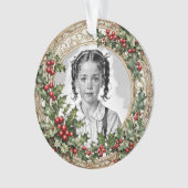 Holly Gerahmtes Weihnachtsgeschenk Foto Rund Acryl Ornament (Vorderseite)
