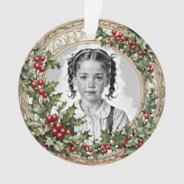 Holly Gerahmtes Weihnachtsgeschenk Foto Rund Acryl Ornament