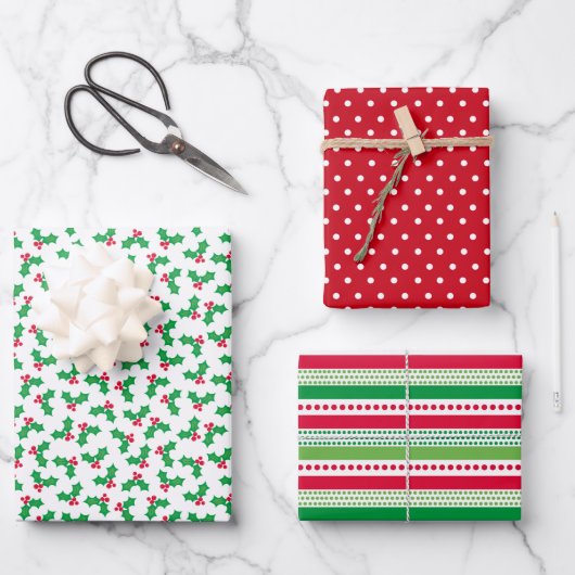 Holly Geschenkpapier Set (Vorderseite)