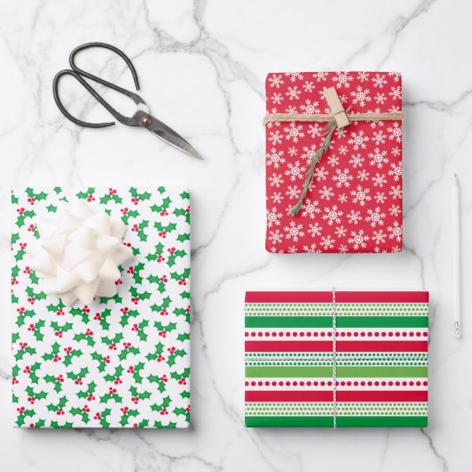 Holly Geschenkpapier Set (Vorderseite)