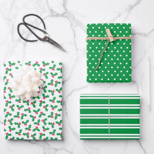 Holly Geschenkpapier Set (Vorderseite)