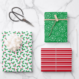Holly Geschenkpapier Set