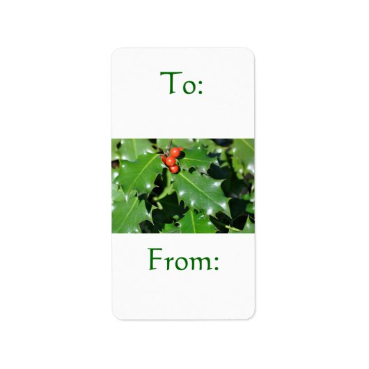 Holly Gift Label Adressaufkleber (Vorne)