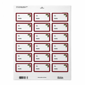 Holly Gift Labels Adressaufkleber