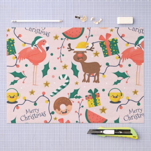 Holly Gifts Christmas Pink Seidenpapier (Handwerk)