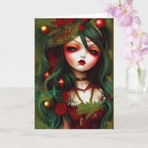 Holly Gothic Illustration Weihnachten Karte